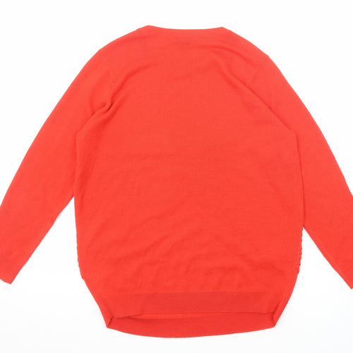 Dorothy Perkins Womens Red Round Neck Acrylic Pullover Jumper Size 10 - Star