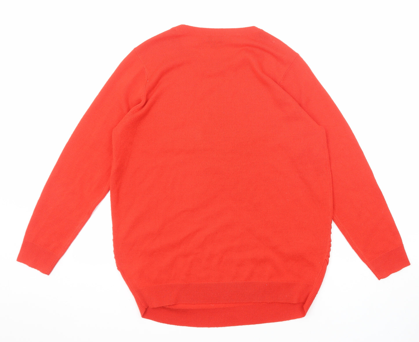 Dorothy Perkins Womens Red Round Neck Acrylic Pullover Jumper Size 10 - Star