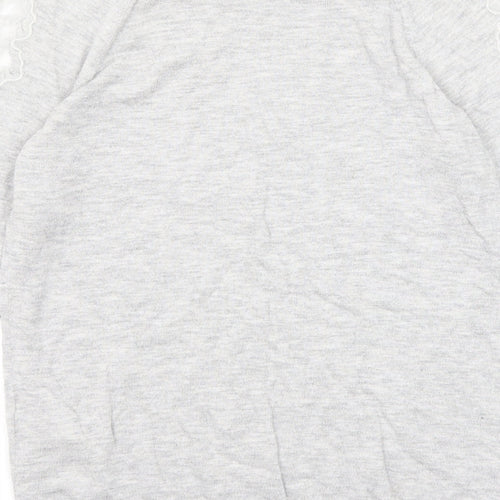 Warehouse Womens Grey Round Neck Polyamide Pullover Jumper Size 8 - Lace Details