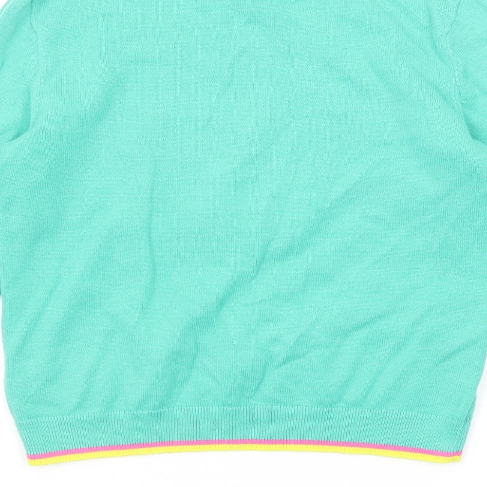 NEXT Girls Grey Round Neck Cotton Pullover Jumper Size 9 Years Pullover - Wild Cat