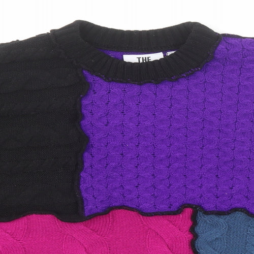 The Ragged Priest Womens Multicoloured Round Neck Geometric Acrylic Pullover Jumper Size S