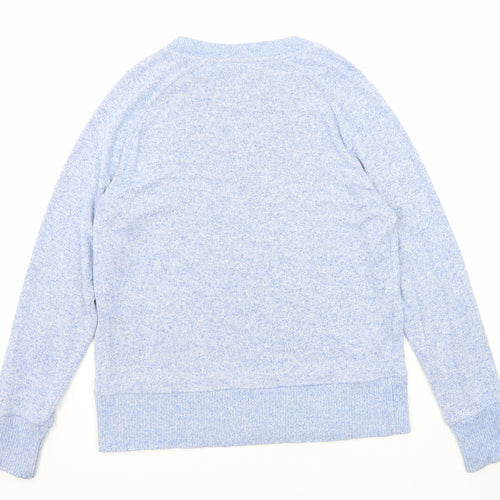 NEXT Womens Blue Round Neck Geometric Viscose Pullover Jumper Size 14