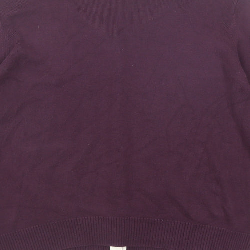 Kaleidoscope Womens Purple Round Neck Cotton Cardigan Jumper Size 20