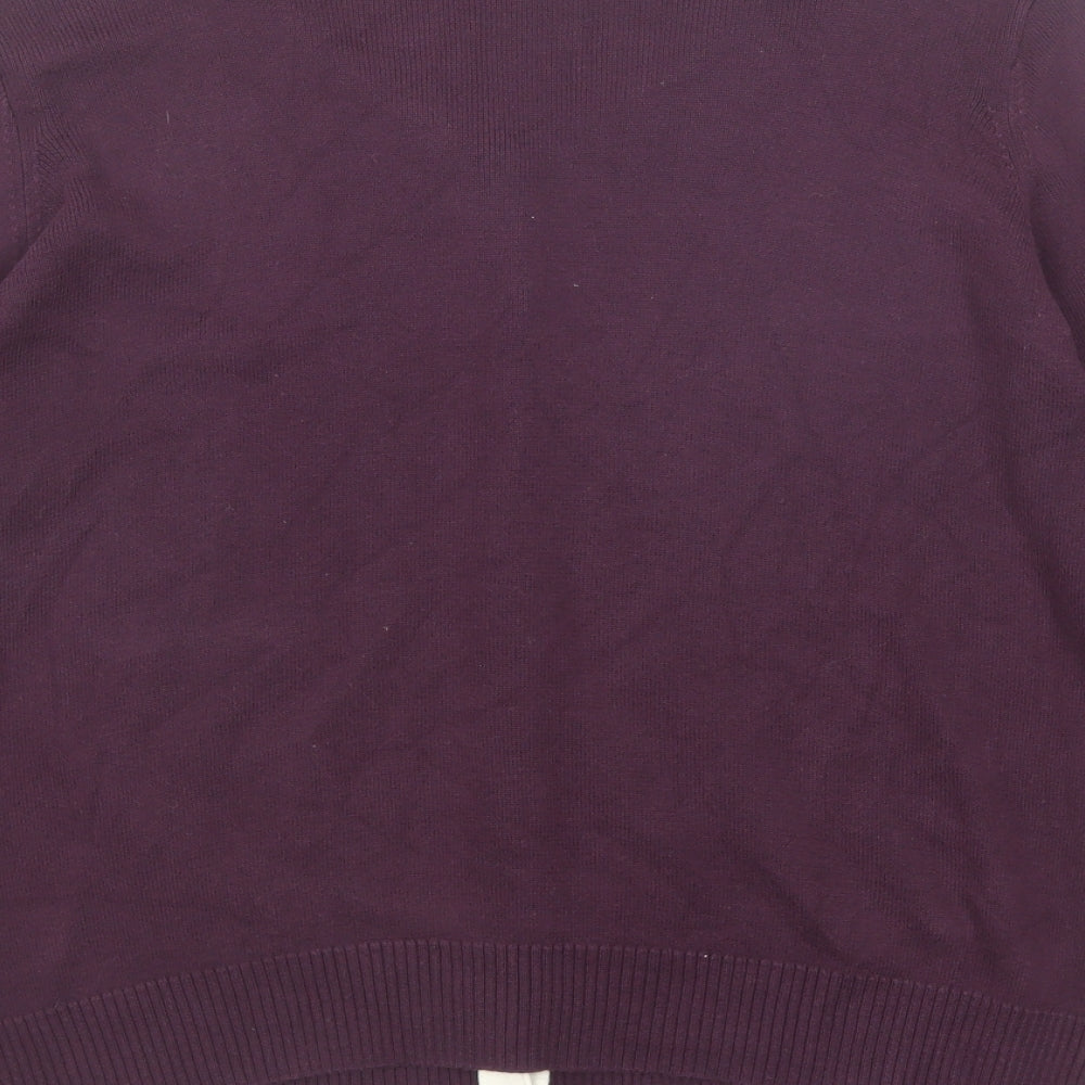 Kaleidoscope Womens Purple Round Neck Cotton Cardigan Jumper Size 20