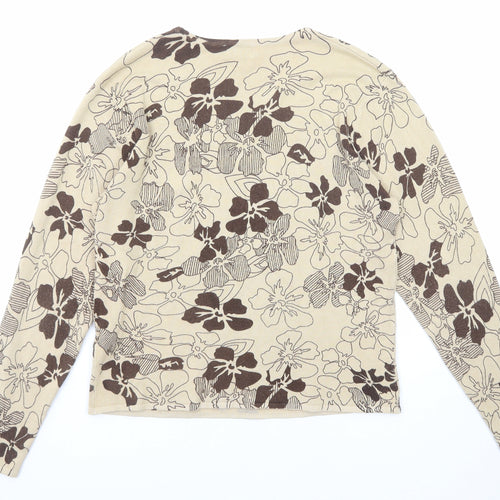Tiffany Womens Beige Round Neck Floral Viscose Pullover Jumper Size 14 - Size 14-16