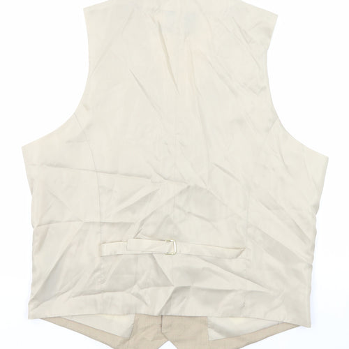 ASOS Mens Beige Polyester Jacket Suit Waistcoat Size 44 Regular