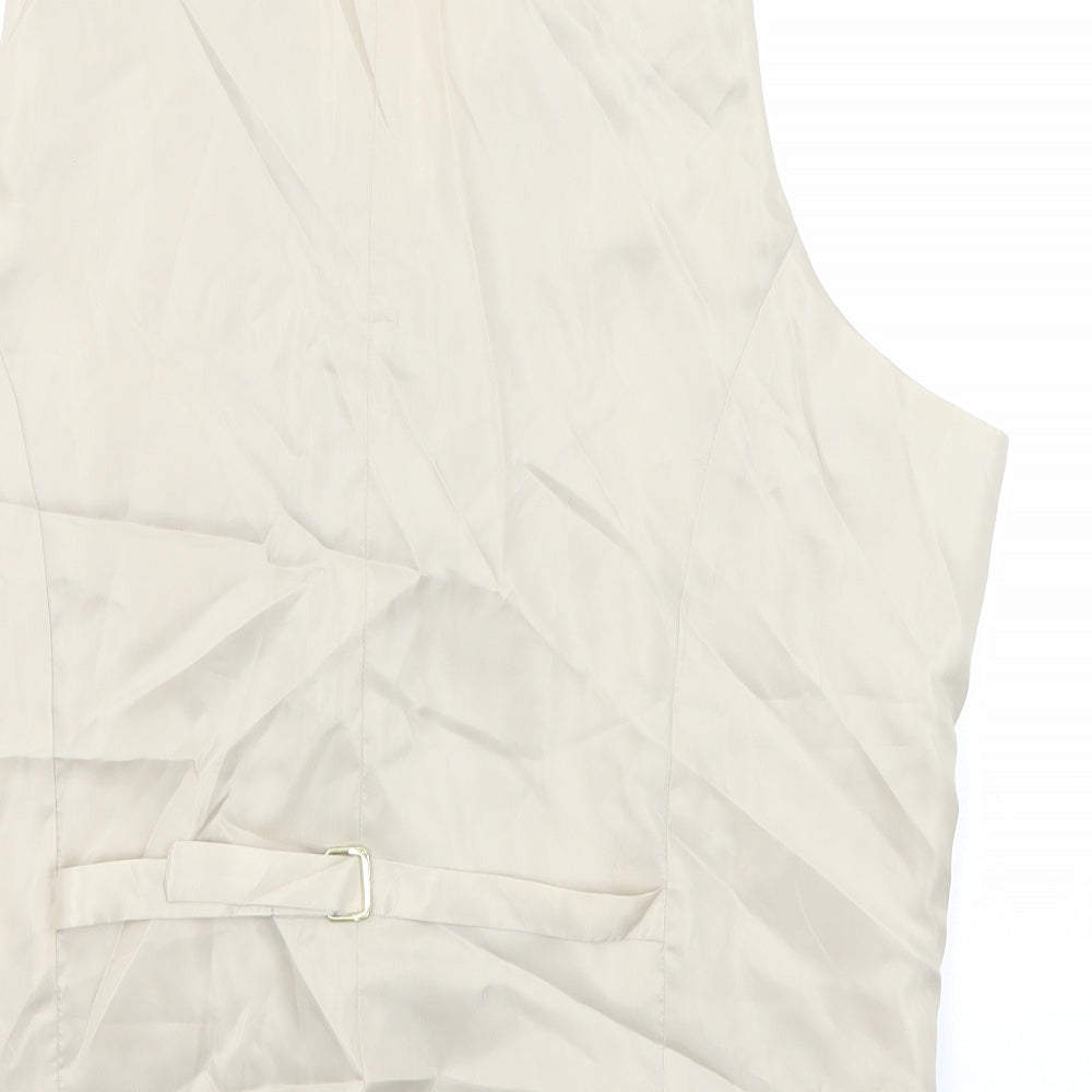 ASOS Mens Beige Polyester Jacket Suit Waistcoat Size 44 Regular
