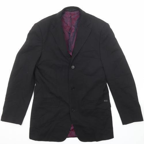 Evolution Mens Black Polyester Jacket Suit Jacket Size 36 Regular