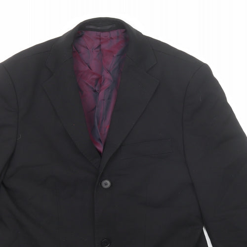 Evolution Mens Black Polyester Jacket Suit Jacket Size 36 Regular