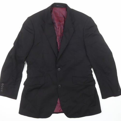 Evolution Mens Black Polyester Jacket Suit Jacket Size 38 Regular