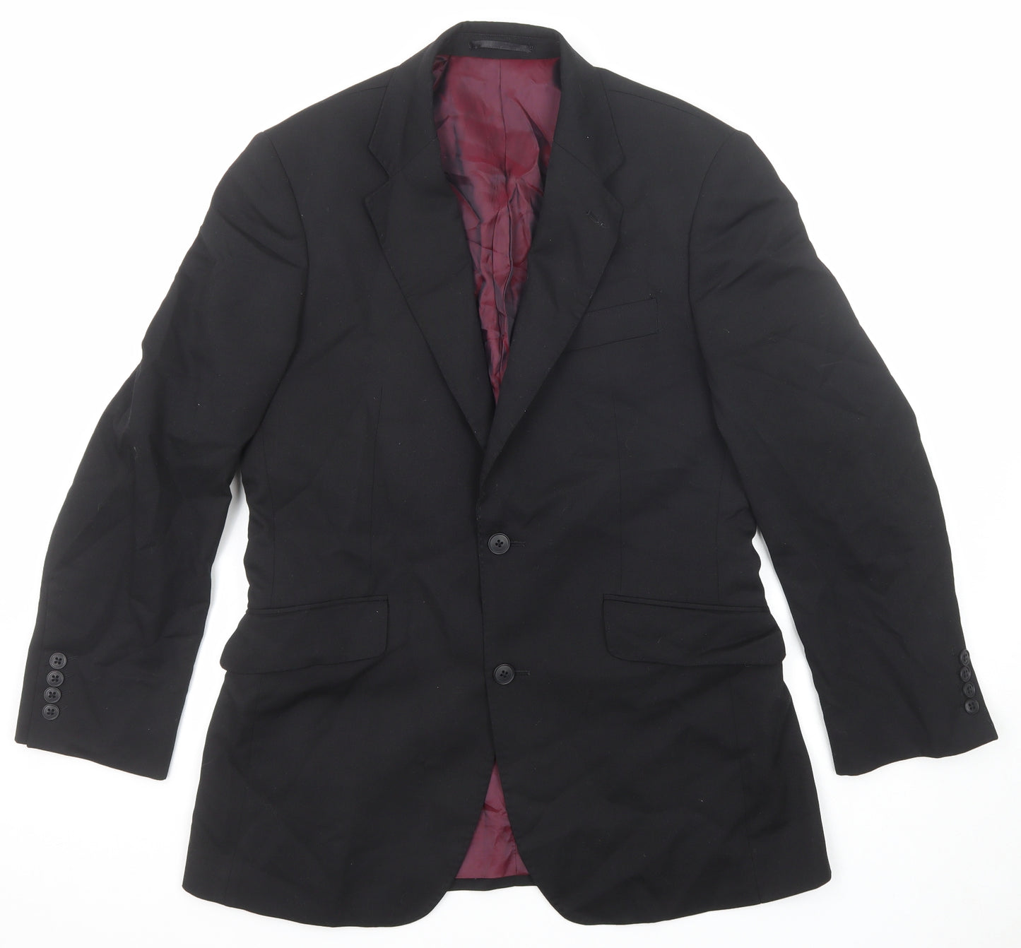 Evolution Mens Black Polyester Jacket Suit Jacket Size 38 Regular