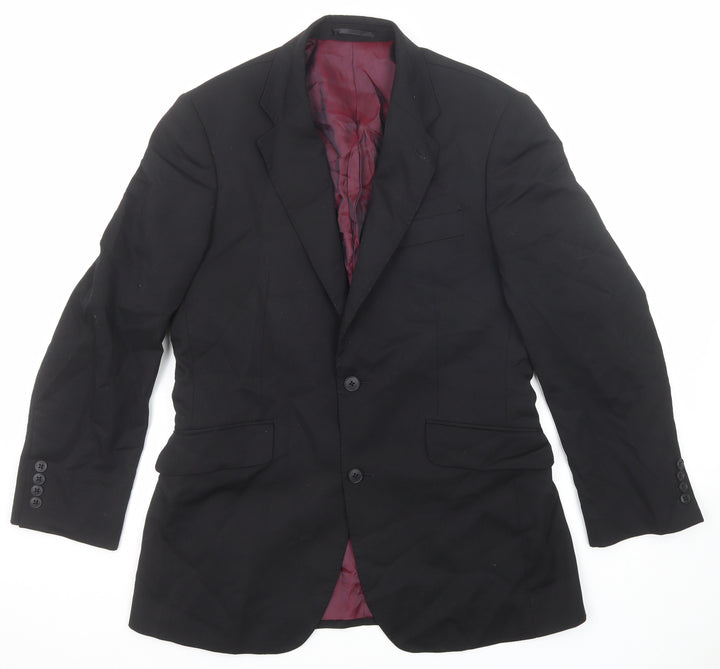 Evolution Mens Black Polyester Jacket Suit Jacket Size 38 Regular