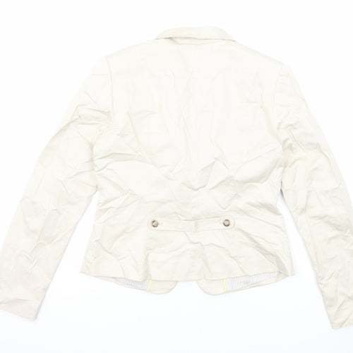 H&M Womens Ivory Jacket Blazer Size 12 Button