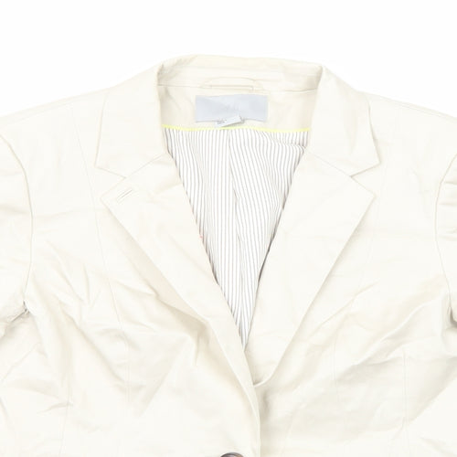 H&M Womens Ivory Jacket Blazer Size 12 Button