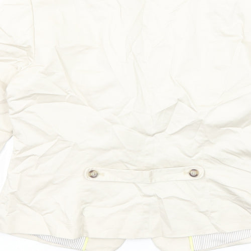 H&M Womens Ivory Jacket Blazer Size 12 Button