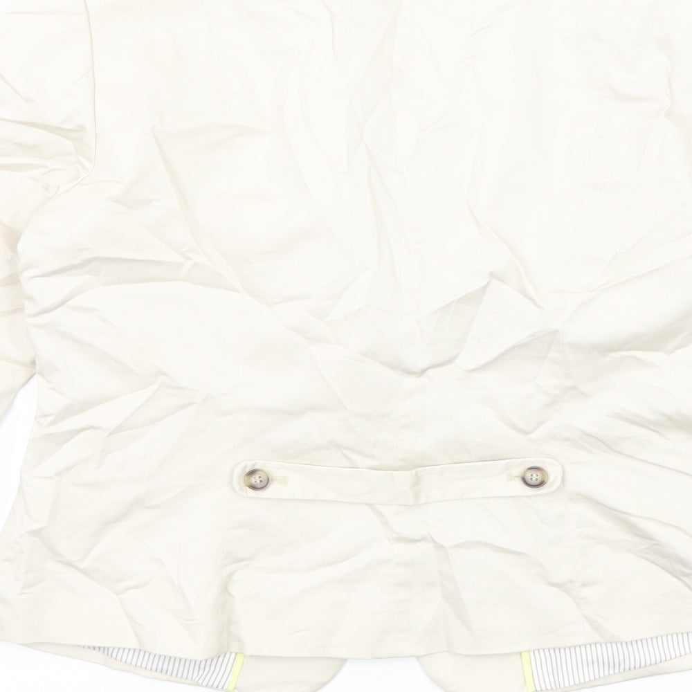 H&M Womens Ivory Jacket Blazer Size 12 Button