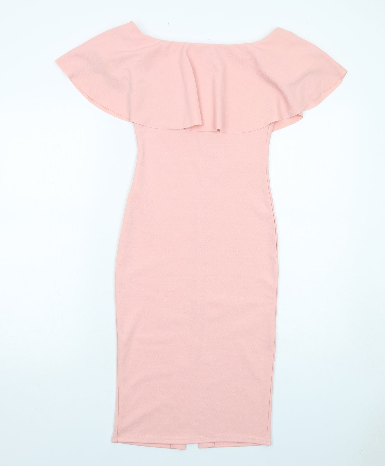 PRETTYLITTLETHING Womens Pink Polyester Bodycon Size 6 Boat Neck Pullover