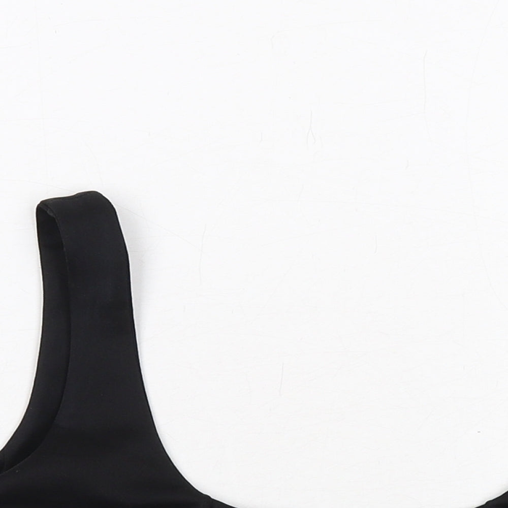 PRETTYLITTLETHING Womens Black Polyester Cropped Tank Size 8 Scoop Neck - Bralette