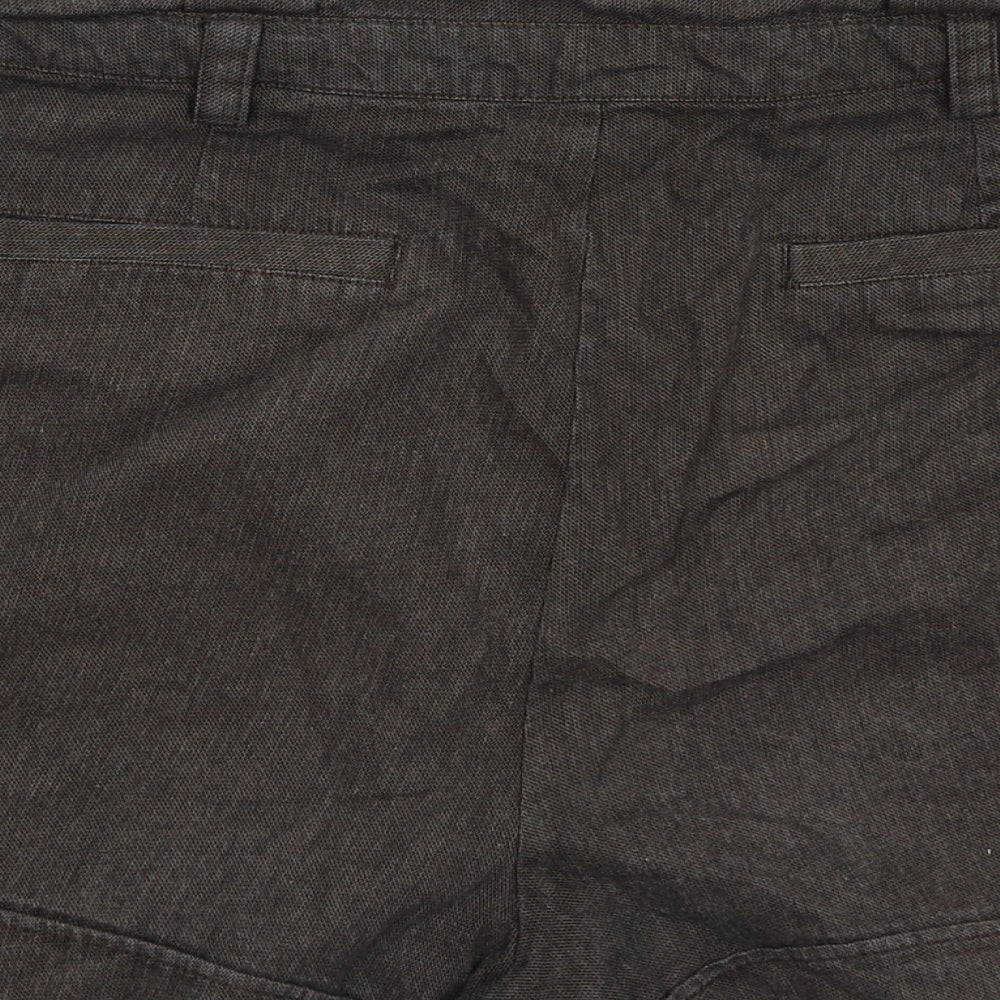 Mango Womens Brown Cotton Basic Shorts Size 14 Regular Zip