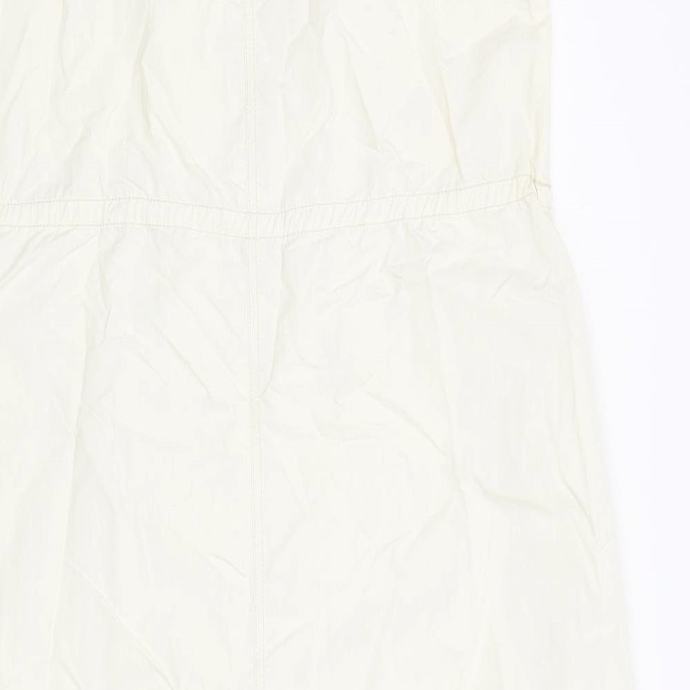 Zara Womens Ivory Polyamide Tank Dress Size L V-Neck Pullover