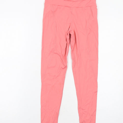 Stradivarius Womens Pink Polyamide Compression Leggings Size S Regular Pullover