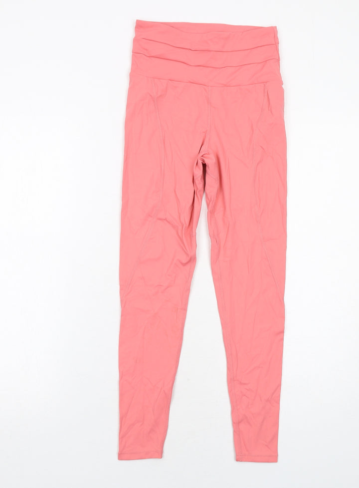 Stradivarius Womens Pink Polyamide Compression Leggings Size S Regular Pullover