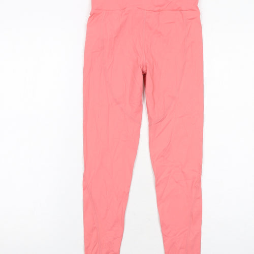Stradivarius Womens Pink Polyamide Compression Leggings Size S Regular Pullover