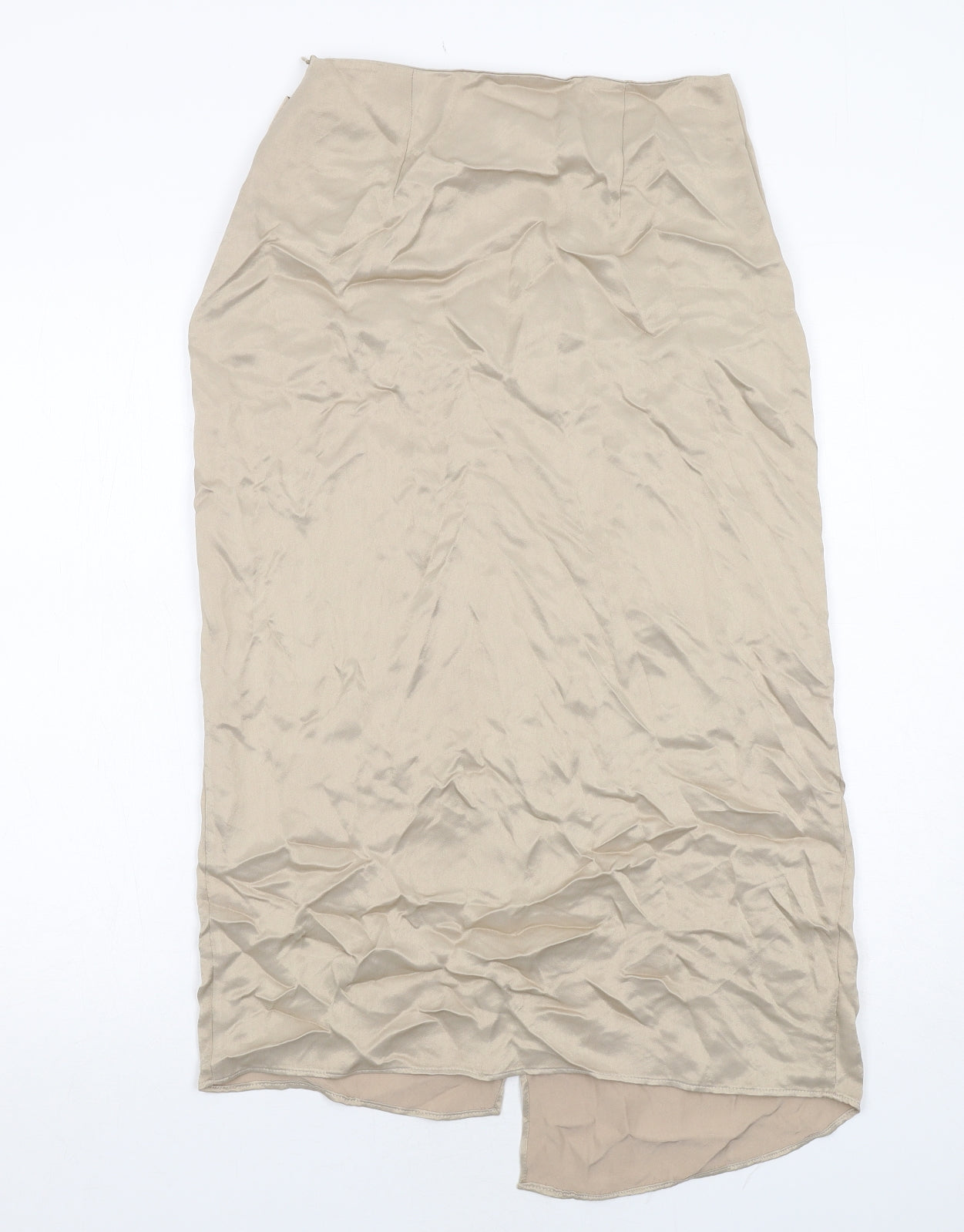 Zara Womens Beige Viscose Wrap Skirt Size XS Zip