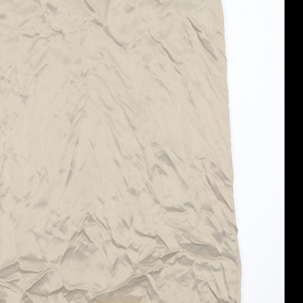 Zara Womens Beige Viscose Wrap Skirt Size XS Zip