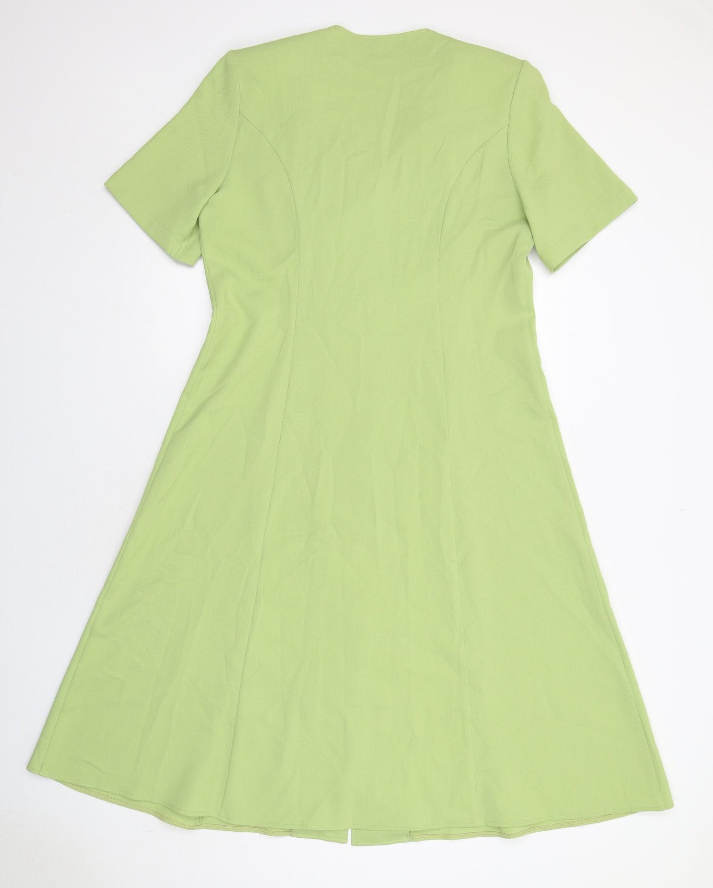 Eastex Womens Green Polyester Trapeze & Swing Size 12 V-Neck Button