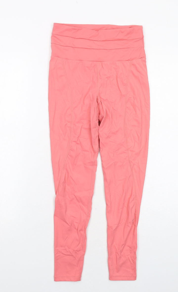 Stradivarius Womens Pink Polyamide Compression Leggings Size M Regular Pullover