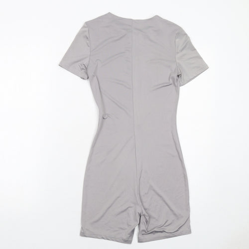 Luxe to Kill Womens Grey Polyester Unitard One-Piece Size S Zip
