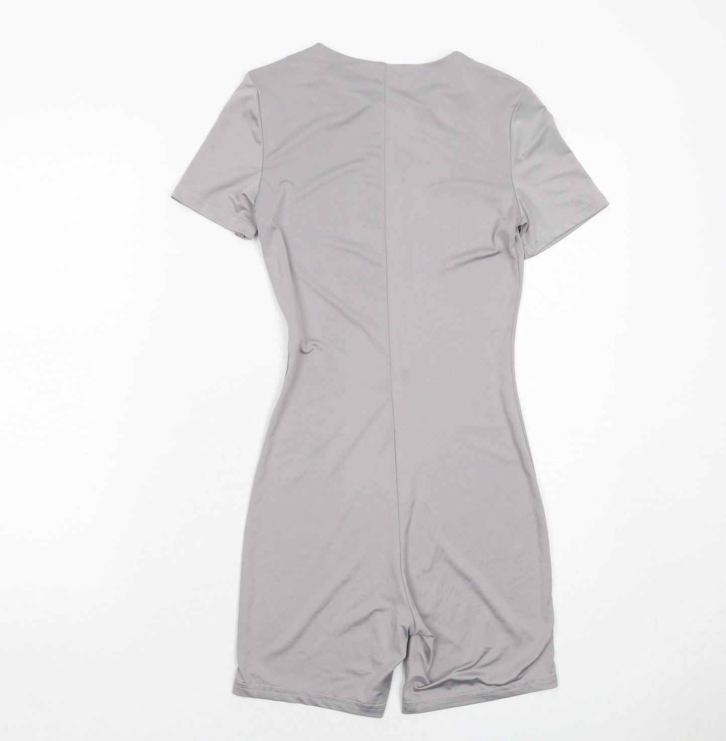 Luxe to Kill Womens Grey Polyester Unitard One-Piece Size S Zip