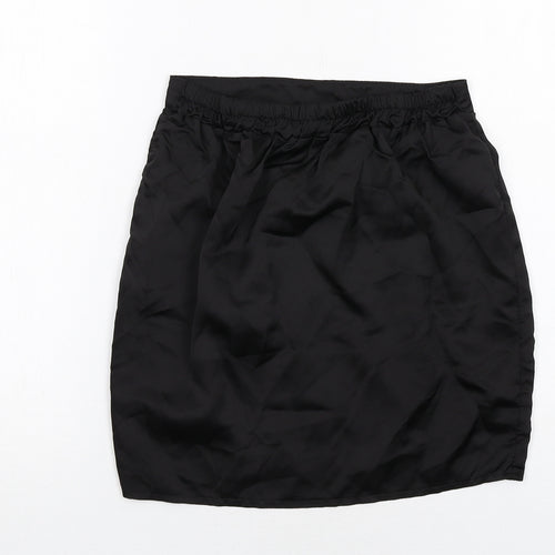 Boohoo Womens Black Polyester A-Line Skirt Size 8