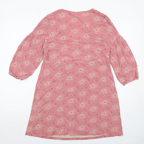 Boden Womens Pink Geometric Viscose A-Line Size 16 Round Neck Pullover