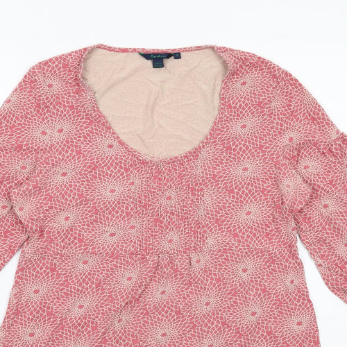 Boden Womens Pink Geometric Viscose A-Line Size 16 Round Neck Pullover