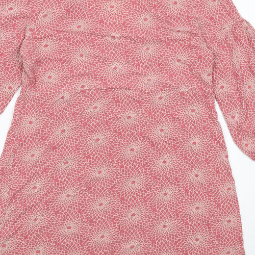Boden Womens Pink Geometric Viscose A-Line Size 16 Round Neck Pullover
