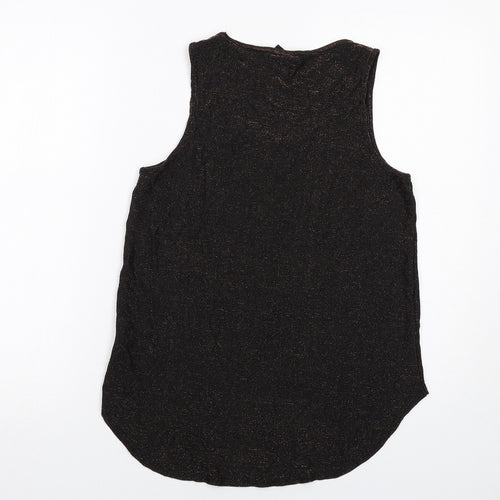 NEXT Womens Black Viscose Basic Tank Size 10 Scoop Neck