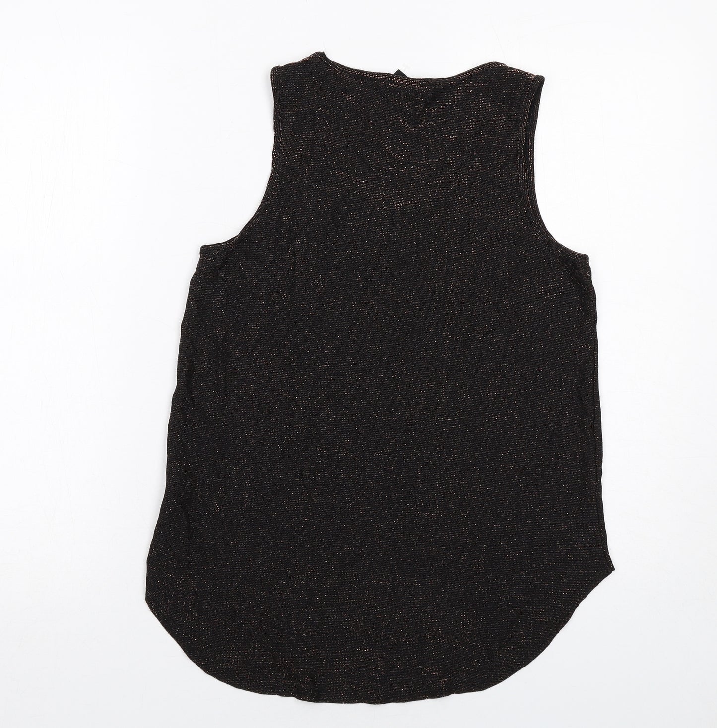 NEXT Womens Black Viscose Basic Tank Size 10 Scoop Neck