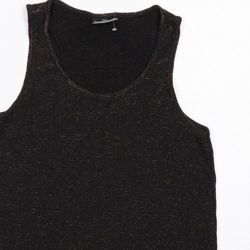 NEXT Womens Black Viscose Basic Tank Size 10 Scoop Neck