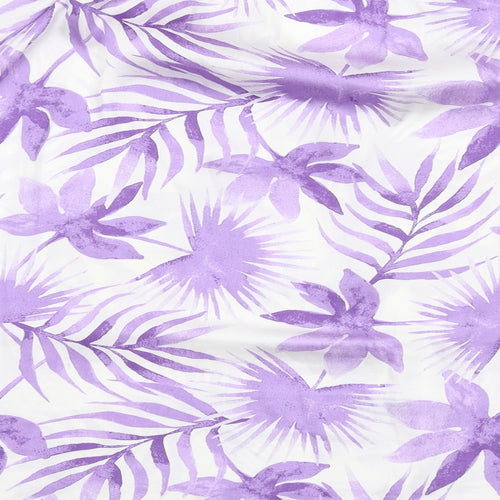 Marks and Spencer Womens Purple Floral Polyester Basic Blouse Size 20 V-Neck