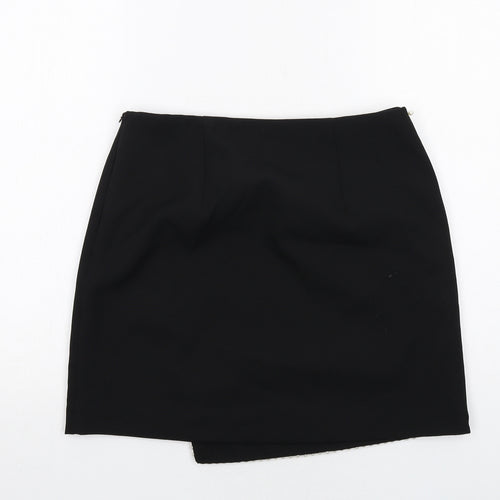 River Island Womens Black Polyester A-Line Skirt Size 10 Zip