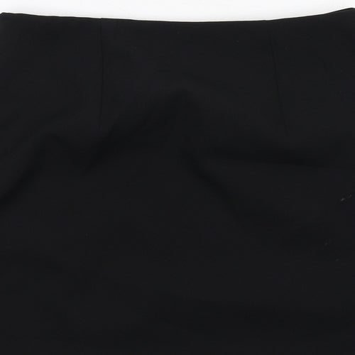 River Island Womens Black Polyester A-Line Skirt Size 10 Zip