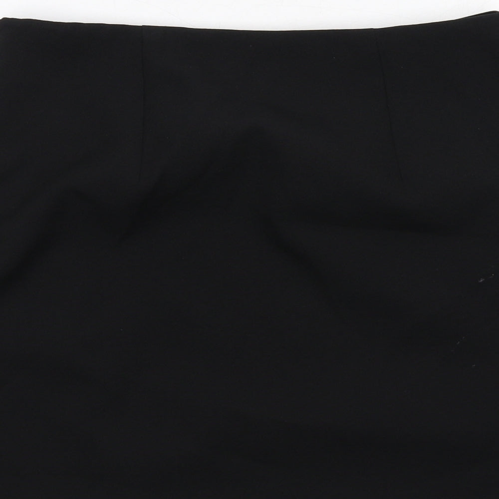 River Island Womens Black Polyester A-Line Skirt Size 10 Zip