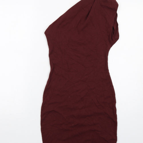 American Apparel Womens Purple Cotton Bodycon Size XS Off the Shoulder Pullover
