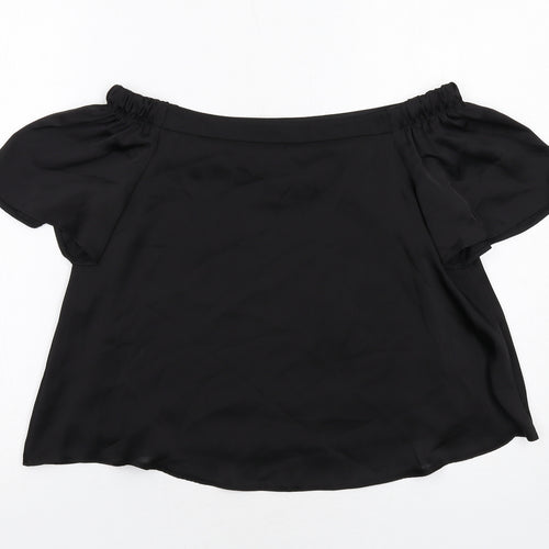 New Look Womens Black Polyester Basic Blouse Size 8 Off the Shoulder
