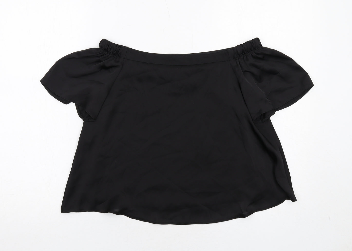 New Look Womens Black Polyester Basic Blouse Size 8 Off the Shoulder