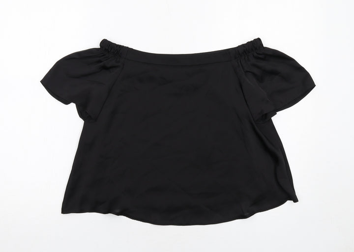 New Look Womens Black Polyester Basic Blouse Size 8 Off the Shoulder