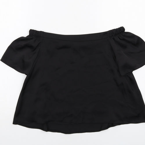 New Look Womens Black Polyester Basic Blouse Size 8 Off the Shoulder