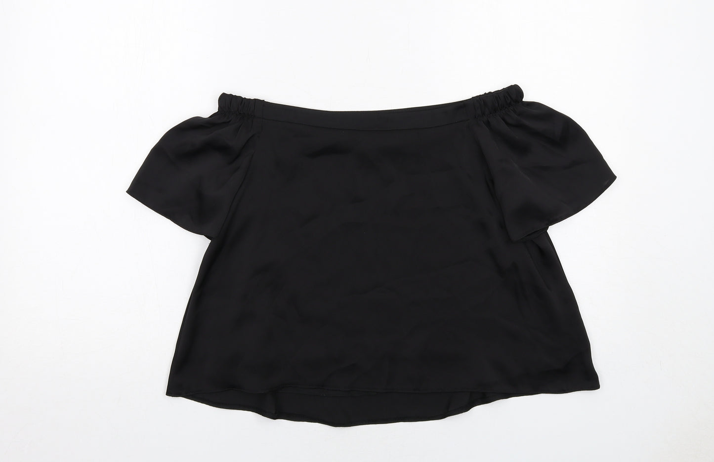 New Look Womens Black Polyester Basic Blouse Size 8 Off the Shoulder